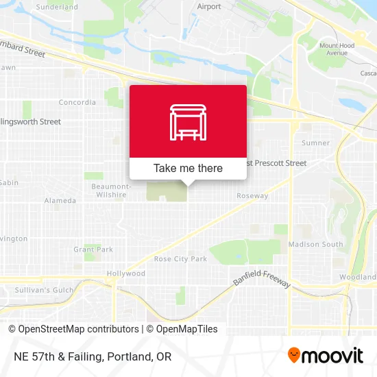 NE 57th & Failing map