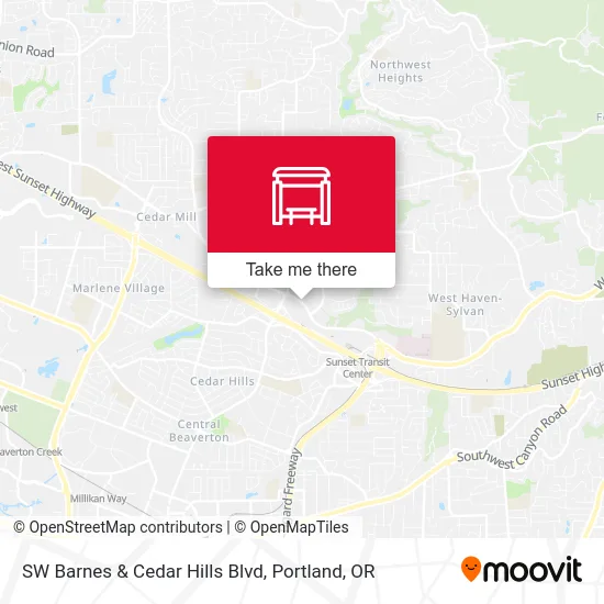 Mapa de SW Barnes & Cedar Hills Blvd