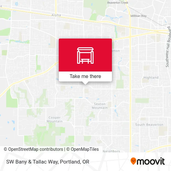 SW Bany & Tallac Way map