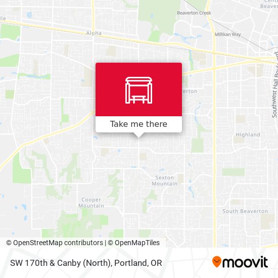 SW 170th & Canby (North) map