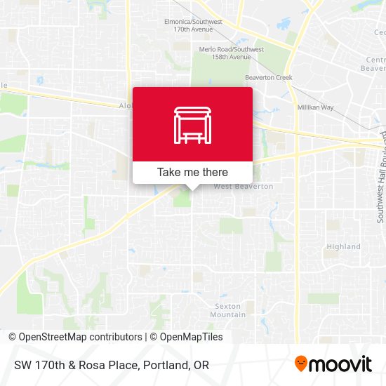 SW 170th & Rosa Place map