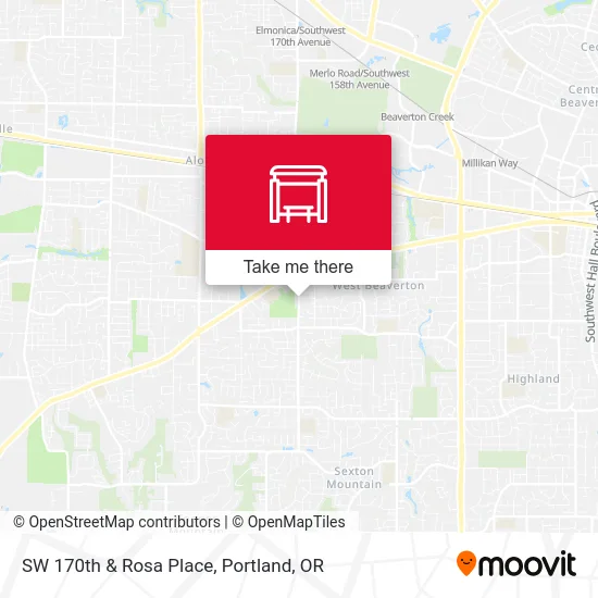 SW 170th & Rosa Place map