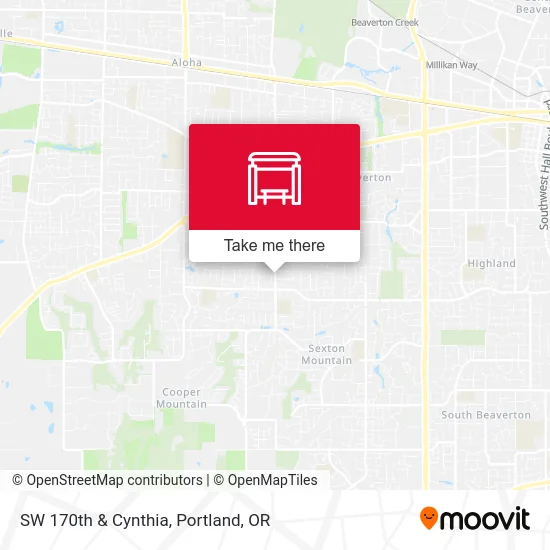 SW 170th & Cynthia map
