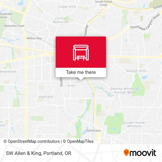 SW Allen & King map