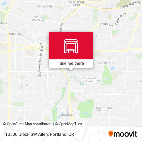 Mapa de 10500 Block SW Allen