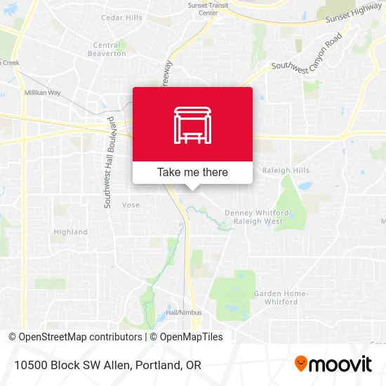 10500 Block SW Allen map