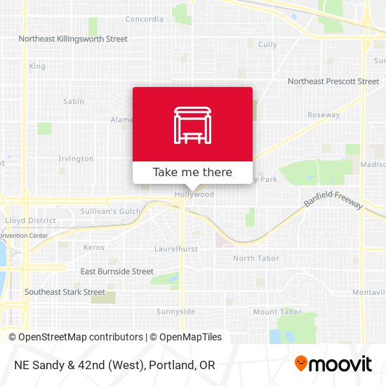 NE Sandy & 42nd (West) map