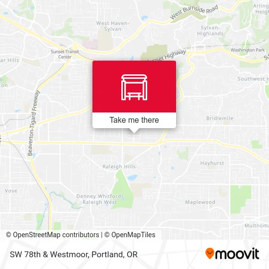 SW 78th & Westmoor map