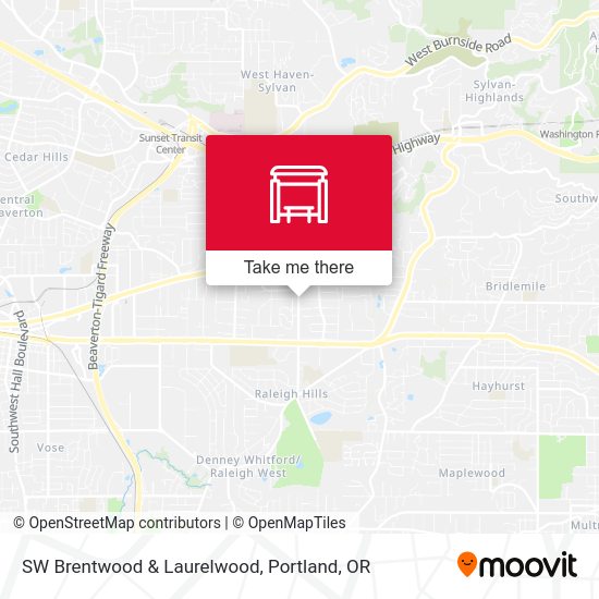 SW Brentwood & Laurelwood map