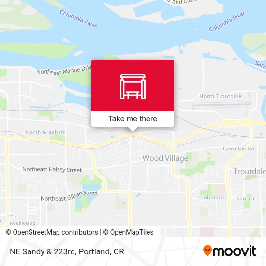 NE Sandy & 223rd map