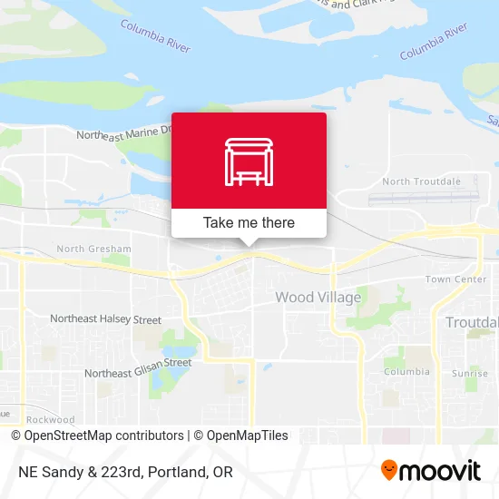 NE Sandy & 223rd map