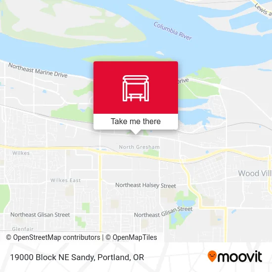 19000 Block NE Sandy map