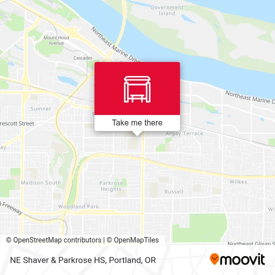 NE Shaver & Parkrose HS map