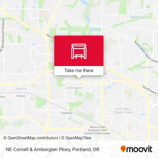 NE Cornell & Amberglen Pkwy map