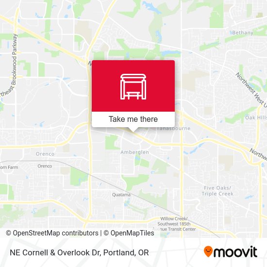 NE Cornell & Overlook Dr map