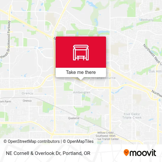 NE Cornell & Overlook Dr map