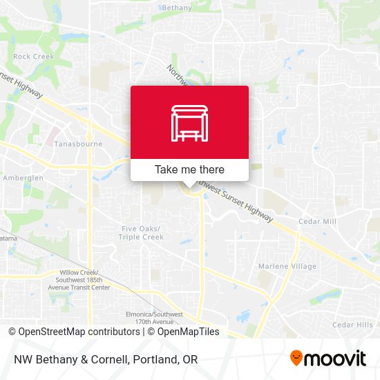 NW Bethany & Cornell map