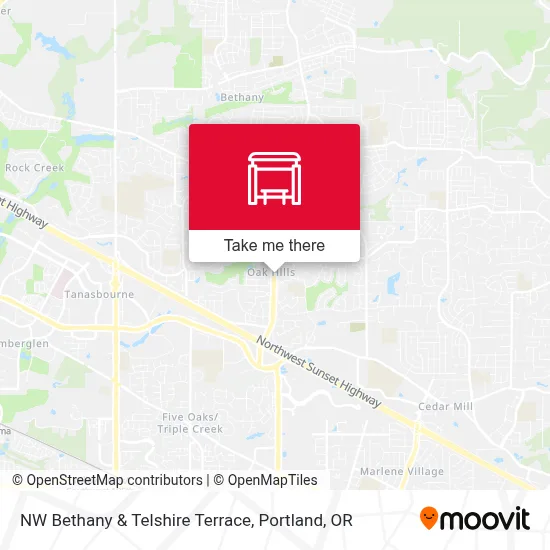 NW Bethany & Telshire Terrace map