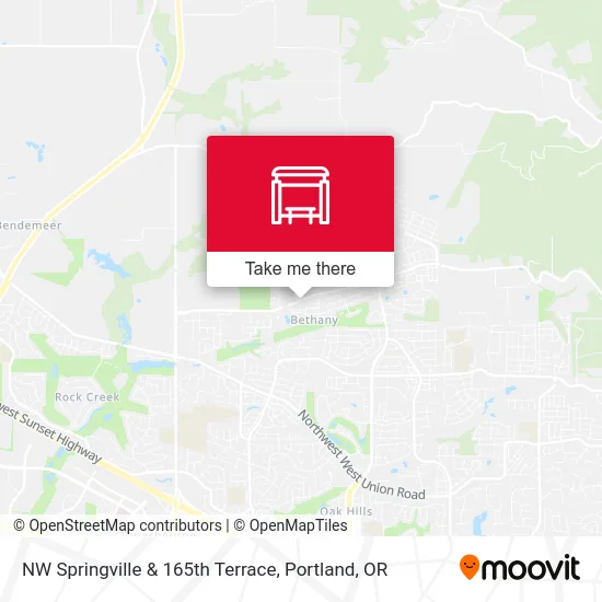 NW Springville & 165th Terrace map