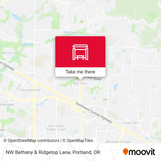 NW Bethany & Ridgetop Lane map