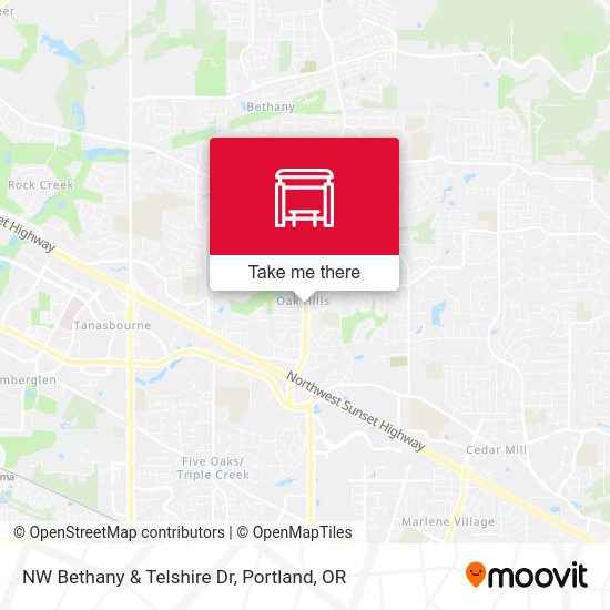 NW Bethany & Telshire Dr map