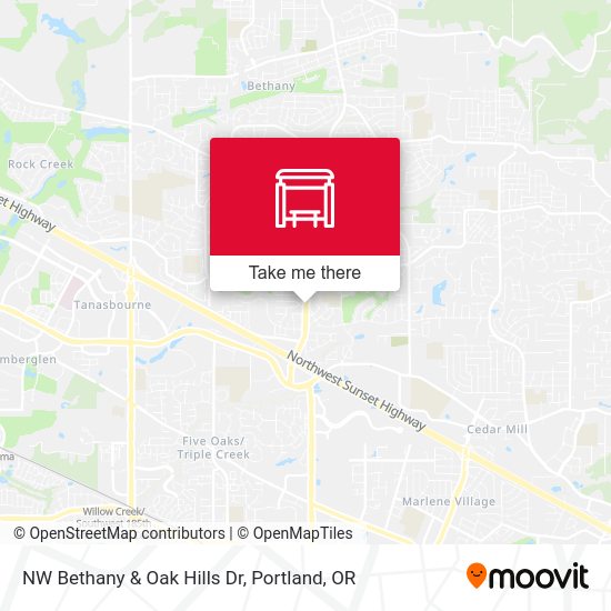 NW Bethany & Oak Hills Dr map