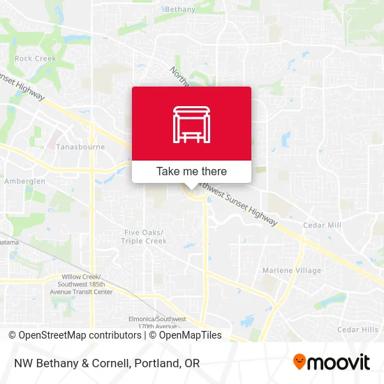 Mapa de NW Bethany & Cornell