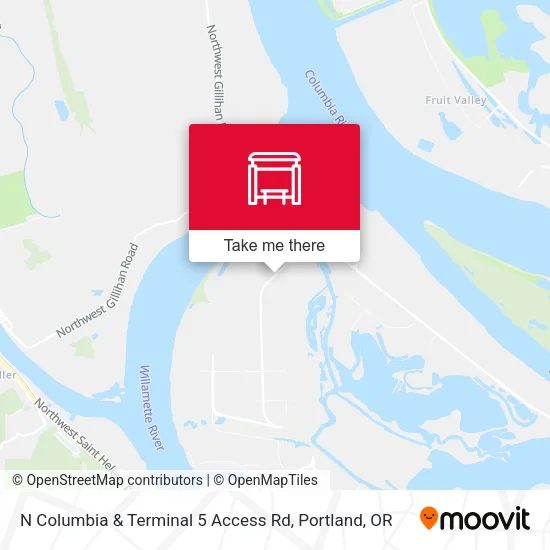 N Columbia & Terminal 5 Access Rd map