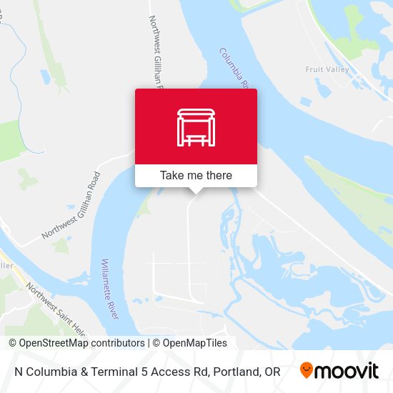 N Columbia & Terminal 5 Access Rd map