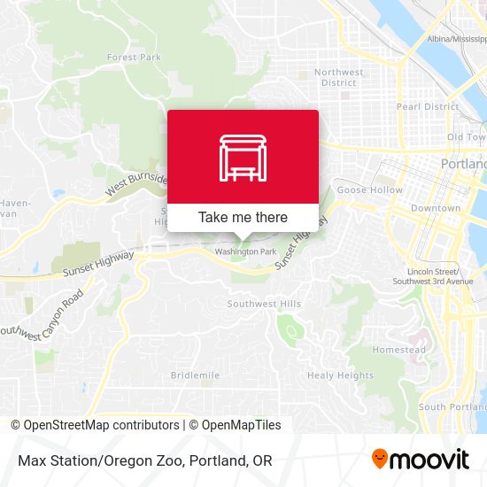 Mapa de Max Station/Oregon Zoo