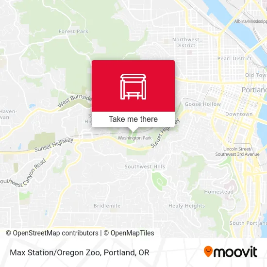 Mapa de Max Station/Oregon Zoo