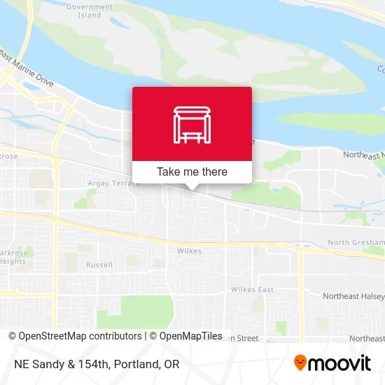 NE Sandy & 154th map