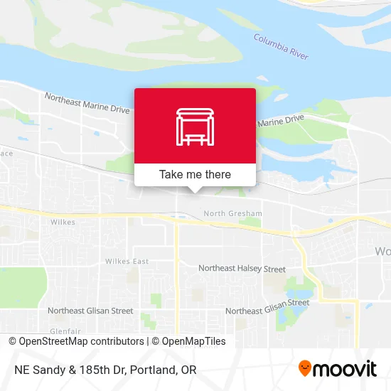 NE Sandy & 185th Dr map