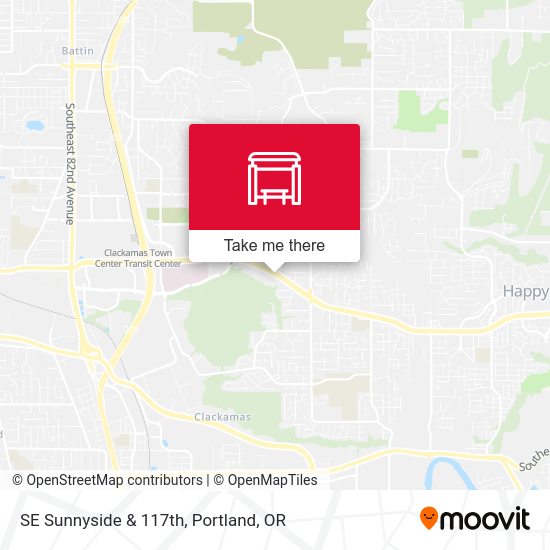 SE Sunnyside & 117th map