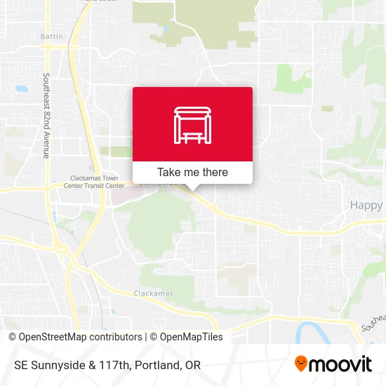 SE Sunnyside & 117th map