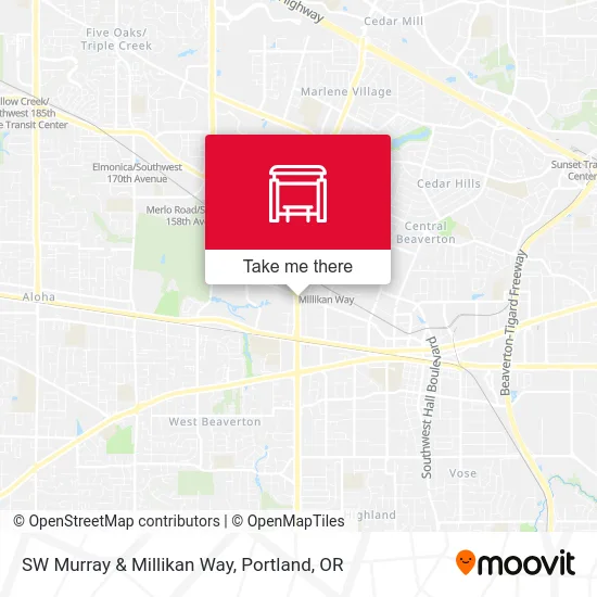 SW Murray & Millikan Way map