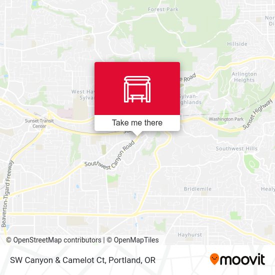 SW Canyon & Camelot Ct map
