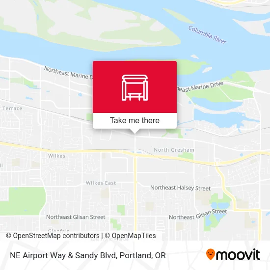 Mapa de NE Airport Way & Sandy Blvd