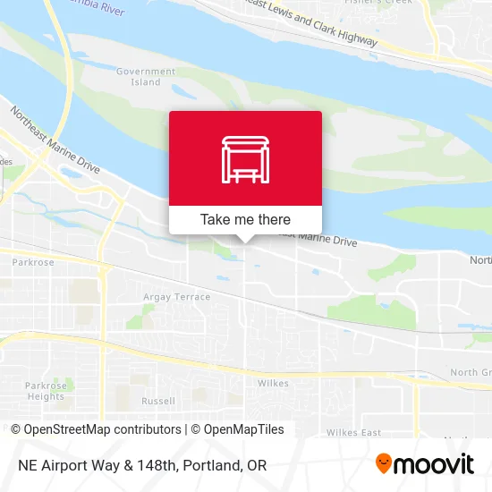 NE Airport Way & 148th map