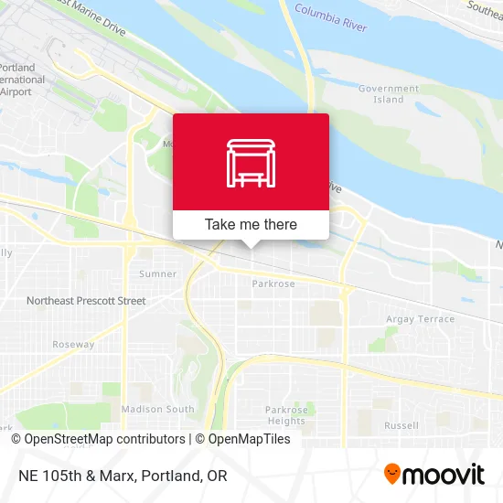 NE 105th & Marx map