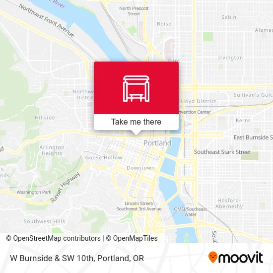 Mapa de W Burnside & SW 10th