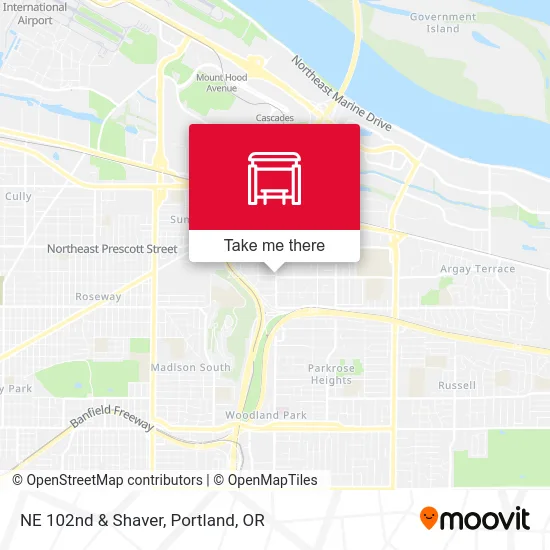 NE 102nd & Shaver map