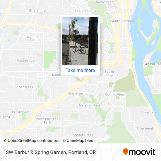 SW Barbur & Spring Garden map