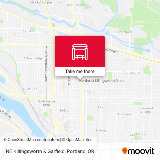 NE Killingsworth & Garfield map