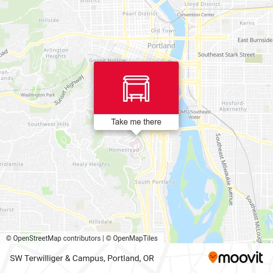 Mapa de SW Terwilliger & Campus