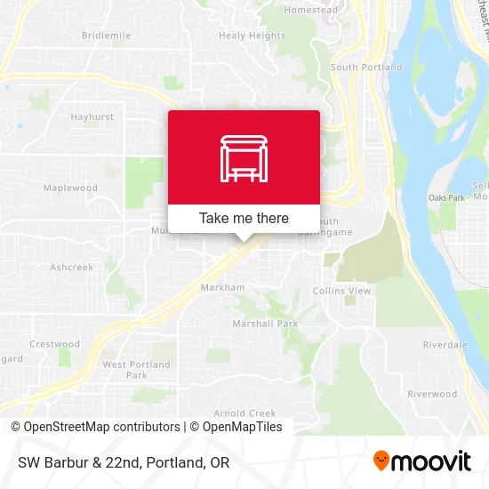 SW Barbur & 22nd map