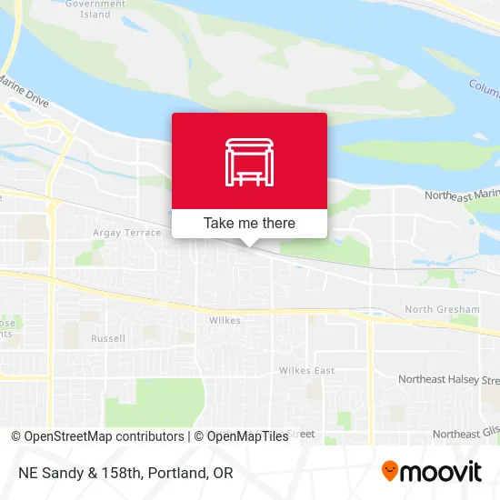 NE Sandy & 158th map