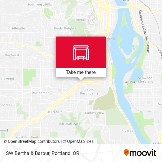 SW Bertha & Barbur map