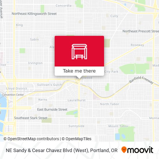 NE Sandy & Cesar Chavez Blvd (West) map