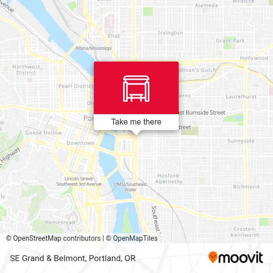 SE Grand & Belmont map